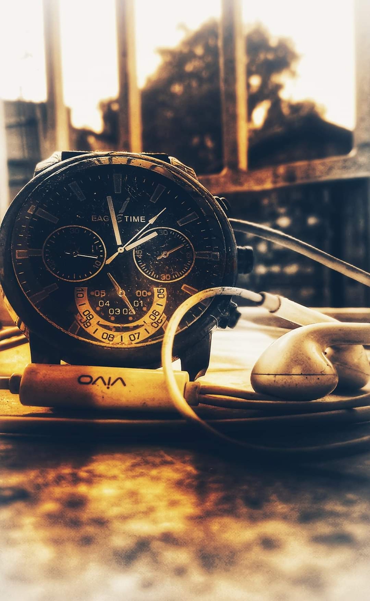 watch and headphone