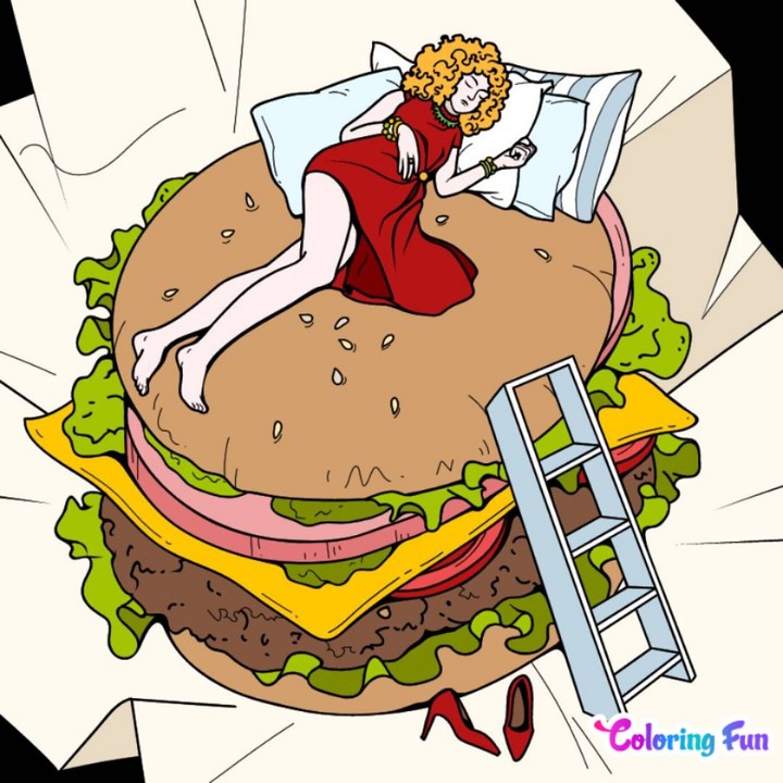 hamburguesa ? y sueño.
