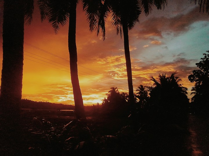 Red as fire sunset can burn your problems to ashes