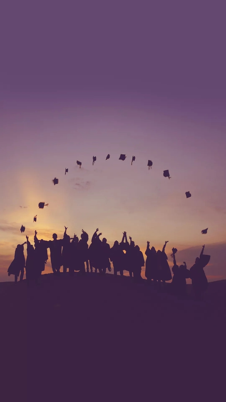 Graduation during Sunset