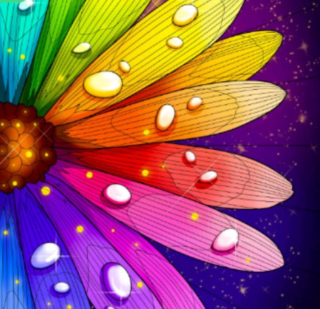 flower with raimbow colors flor con colores del arcoiris