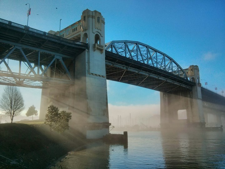 bridge in fog