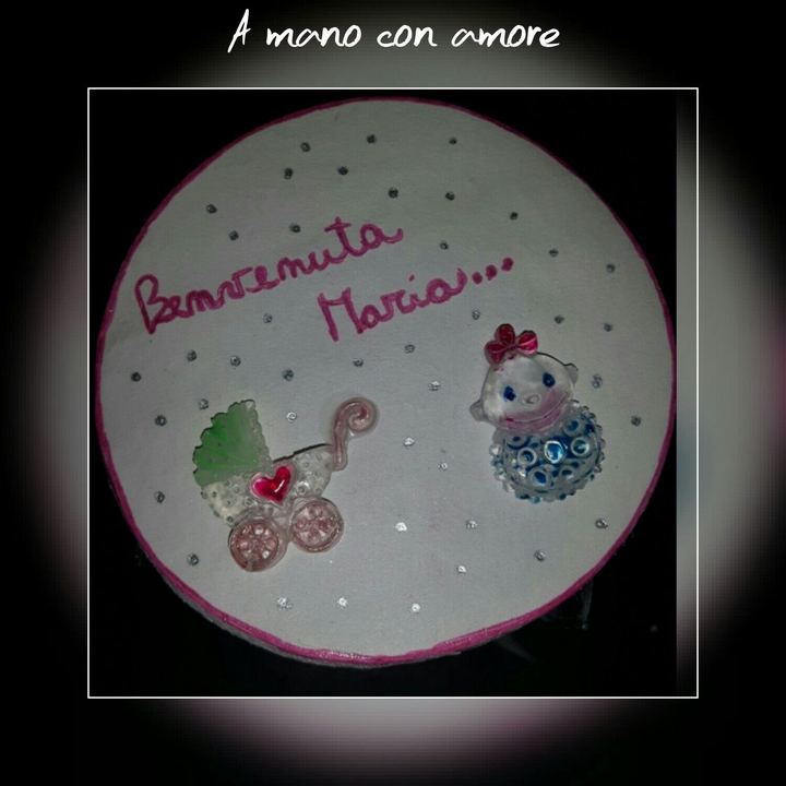 Targhetta nascita handmade