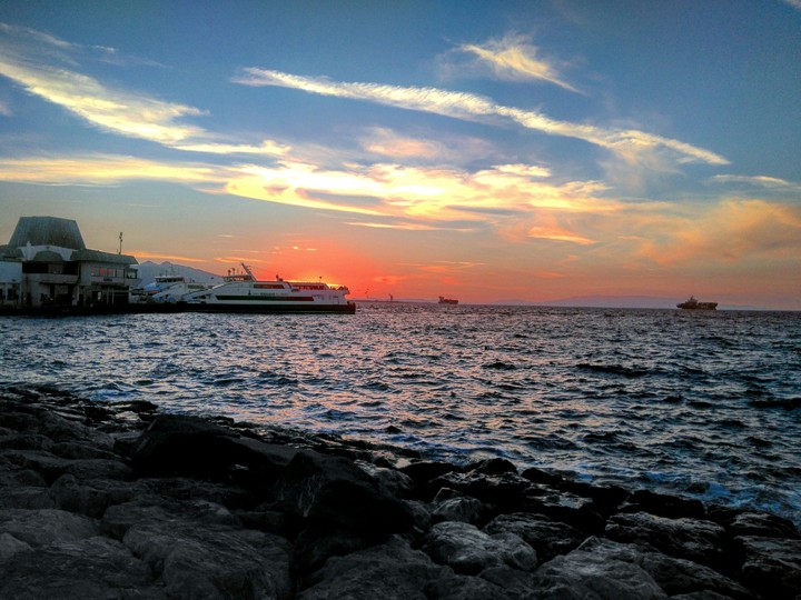 sunset on Izmir bay