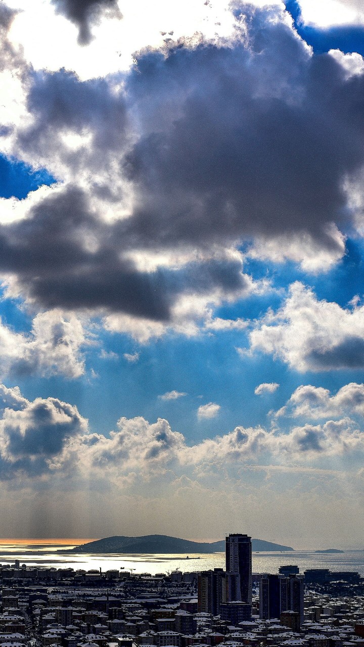 Clouds over island