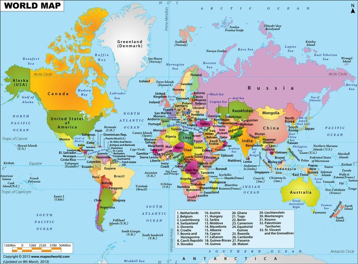 world map