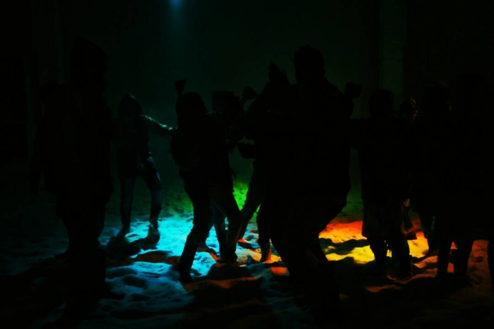 snow balls and disco lights