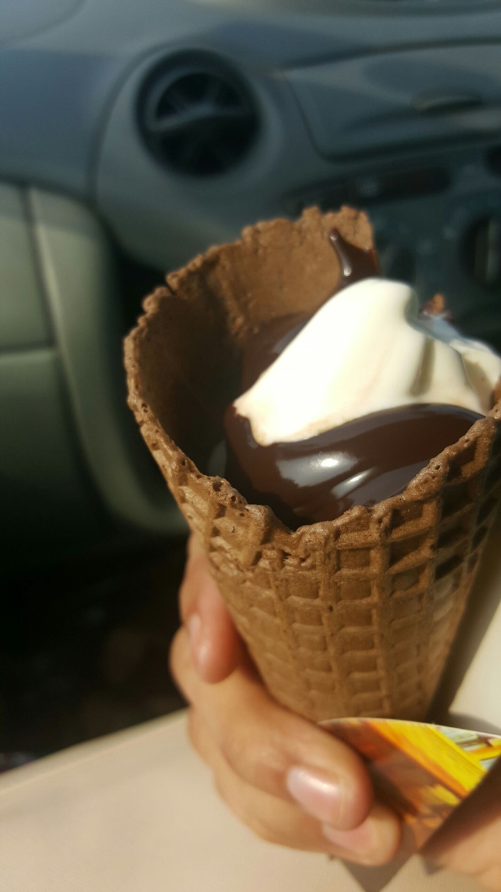 yummy waffel chocolate icecream by McDonald's