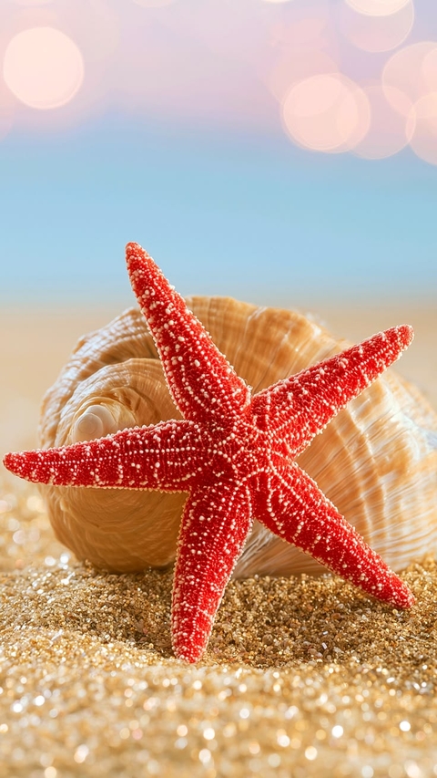 starfish, beach壁纸