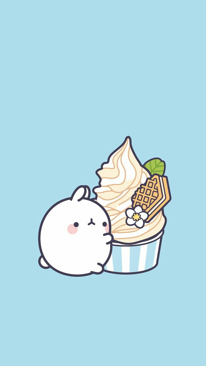 cute rabbit with blue cupcake