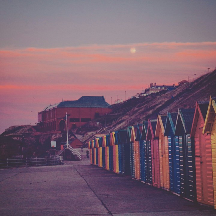 Colorful beach huts
