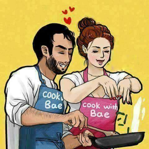Cooking with my husband
