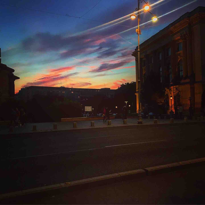 sunset in Bucharest