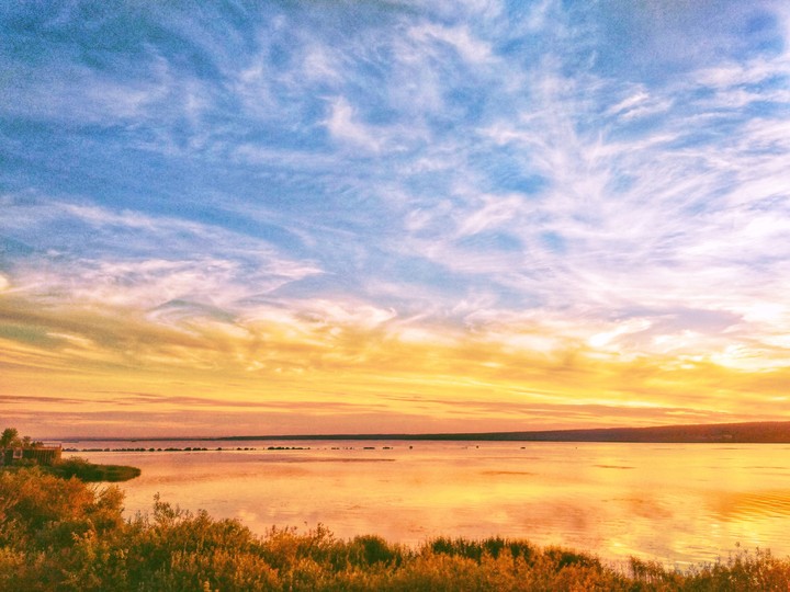 sunset by water