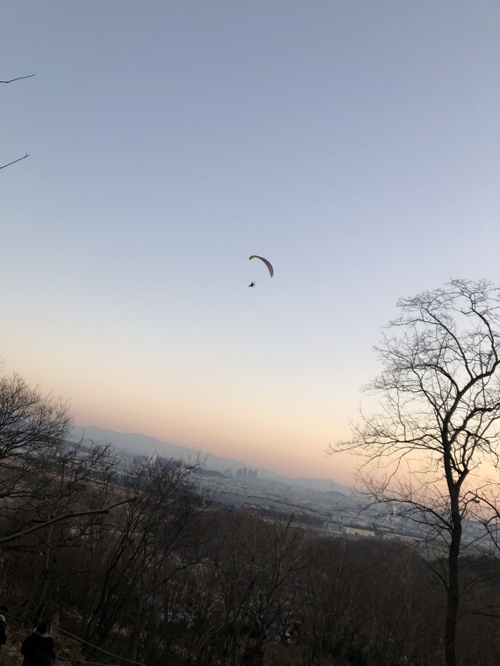 Paragliding Man In New Year Sky ,Happy new year!