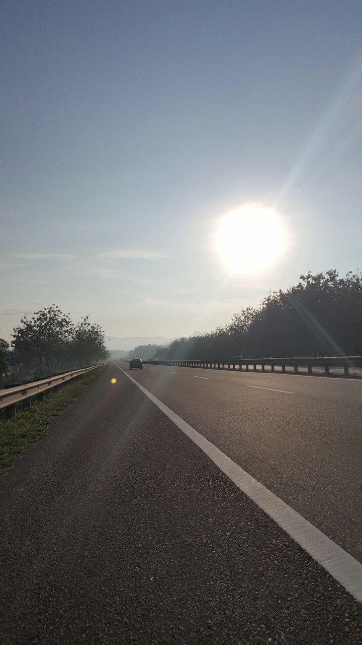 sun rise on the highway