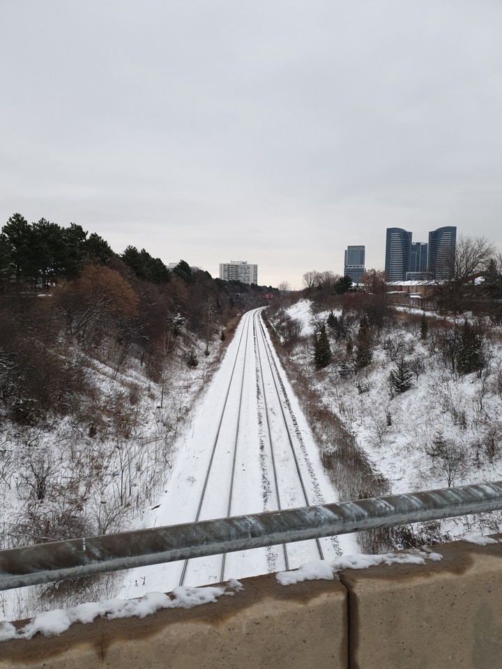 rail covered in snow