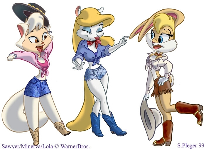 sawyer  minerva y  lola bunny