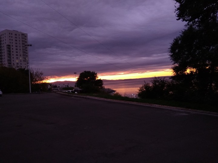 Sunset above the sea