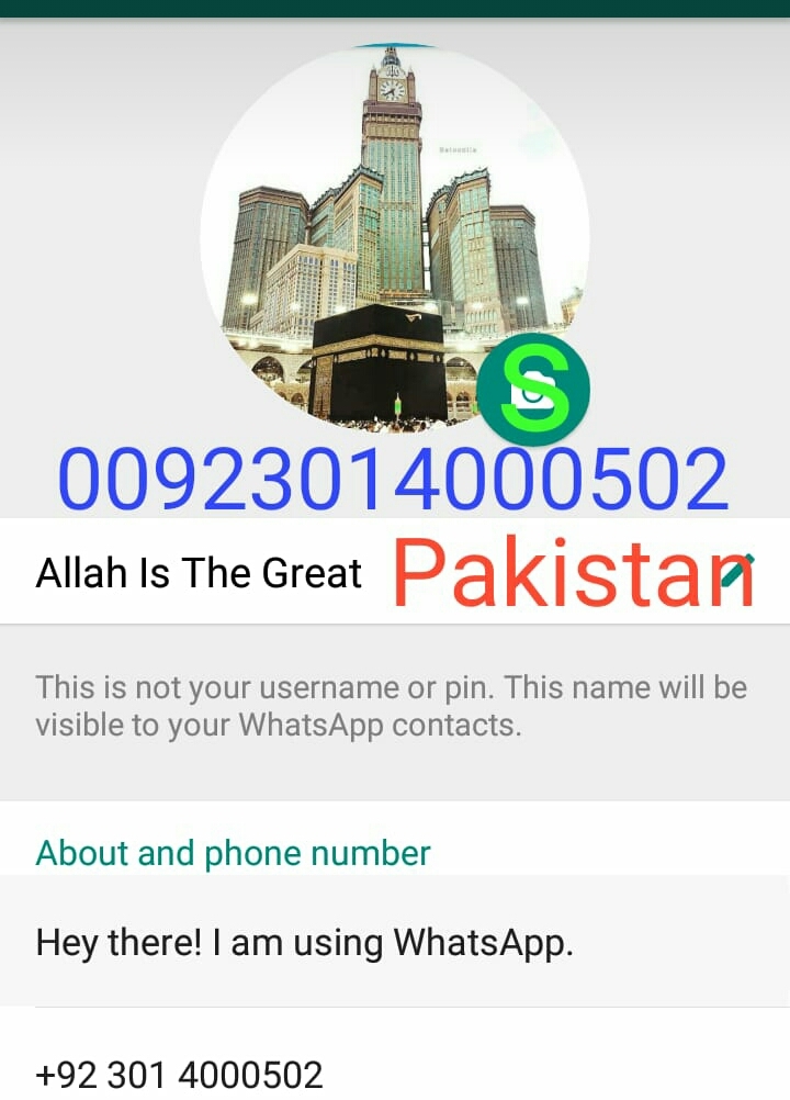 my Pakistani WhatsApp number