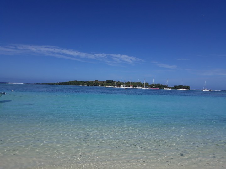 l'eau bleue de l'île Maurice