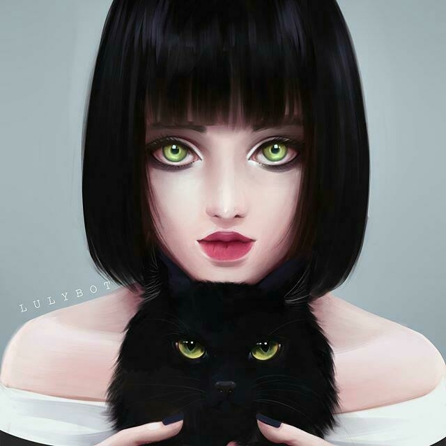 girl+cat