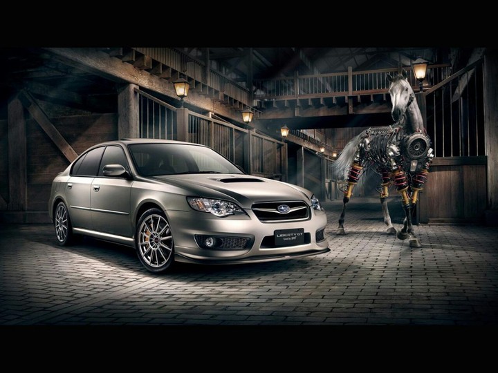 car with robotics horse