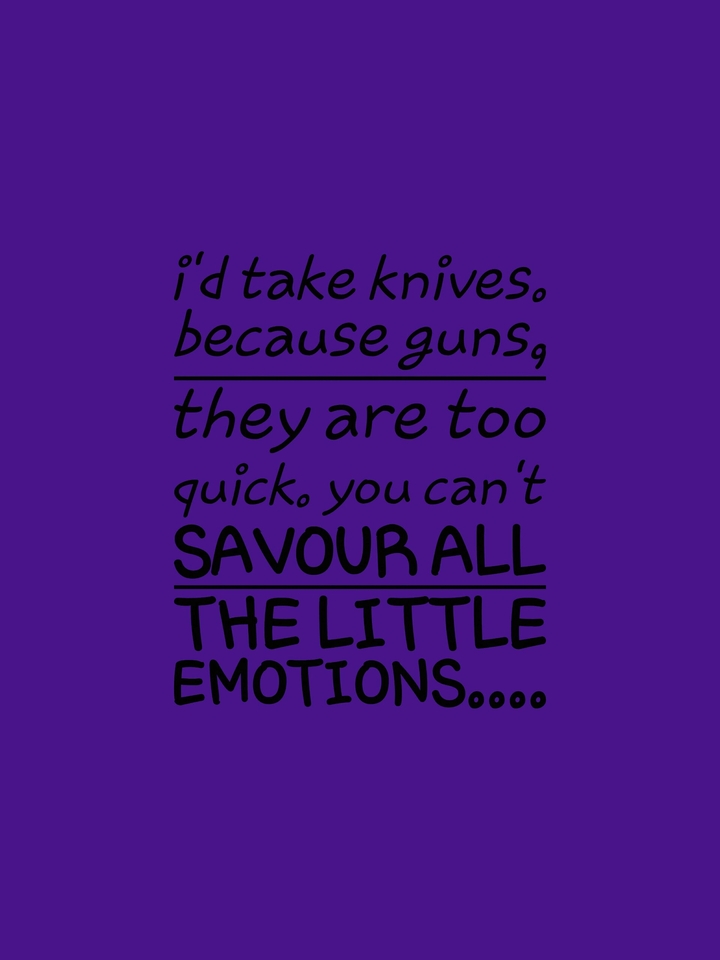 Knives over guns; joker