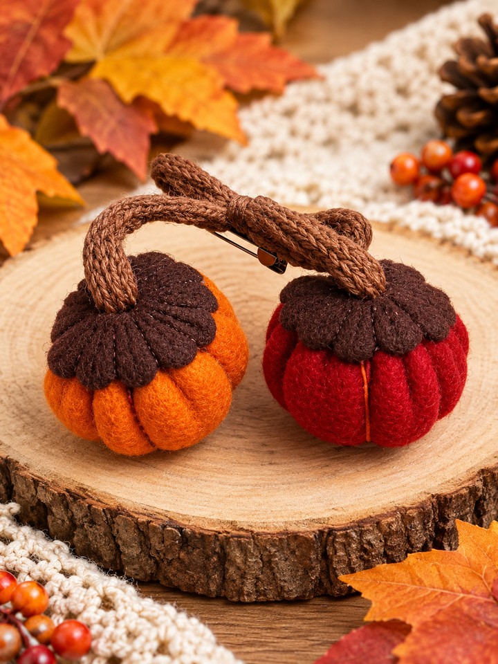 By me (Autumn Pumpkin Brooch )