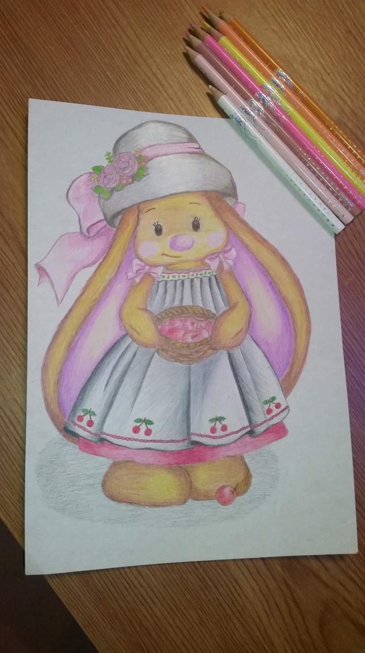 зайка ми цветными карандашами