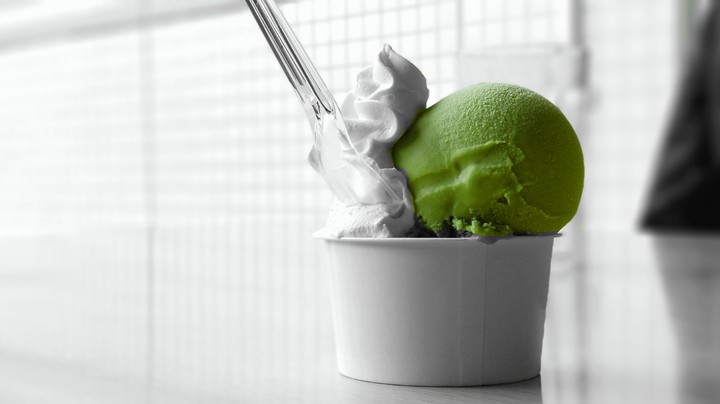 Green tea ice cream.