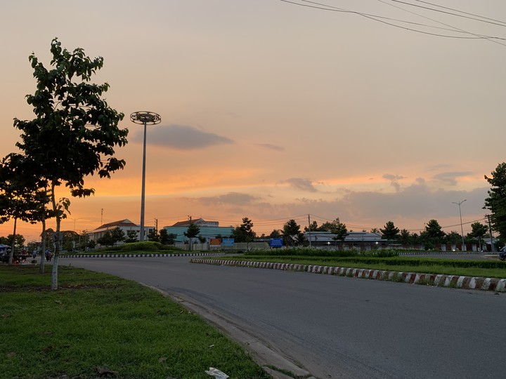 sunset on the street