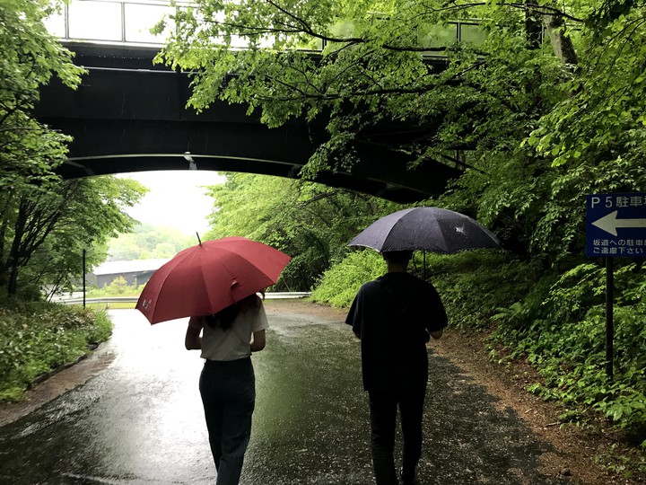 Under the rain...