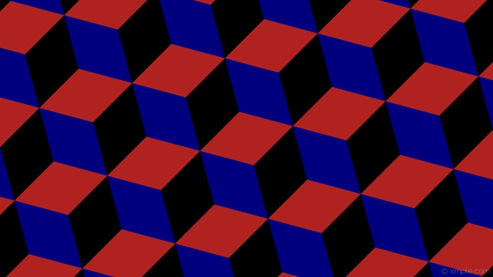 Color 3d cube Black red blue