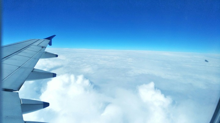 Heading from Manipur over a plain bed of clouds.❤