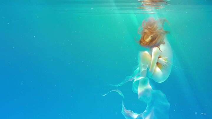 sirenas en el lago