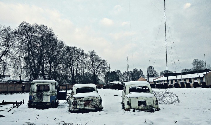 Vintage Cars and Snow