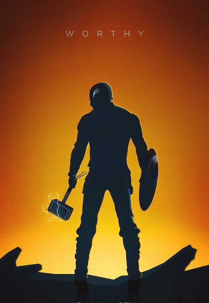 Captain America with Mjolnir