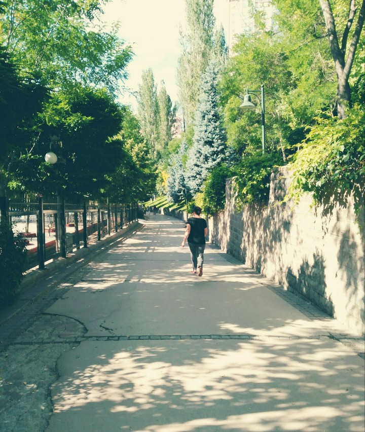 she walking