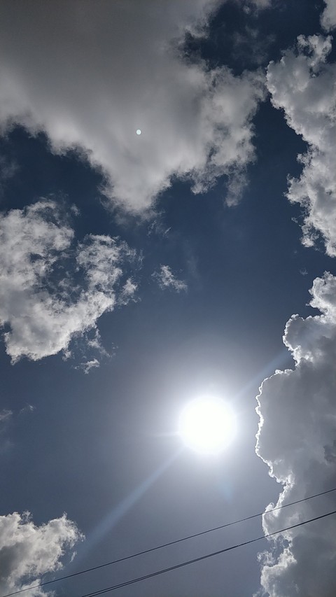 blue skies and the clouds