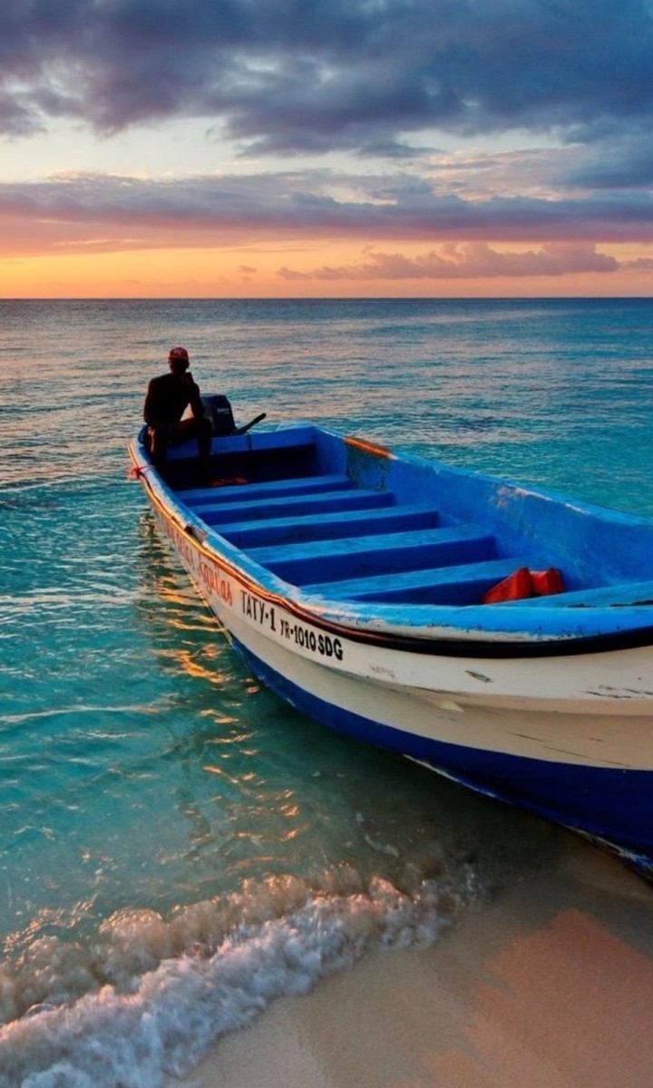 blue boat
