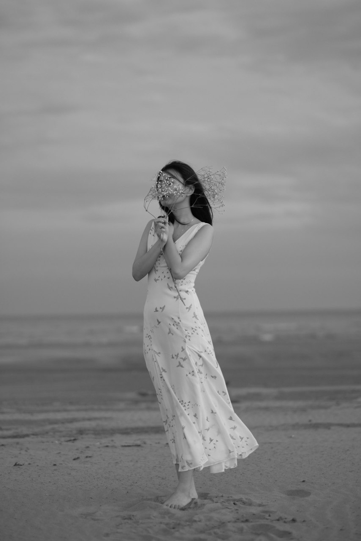 black and white Beach