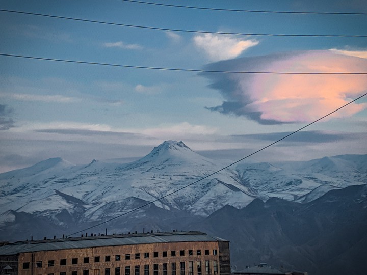 mountains and sky