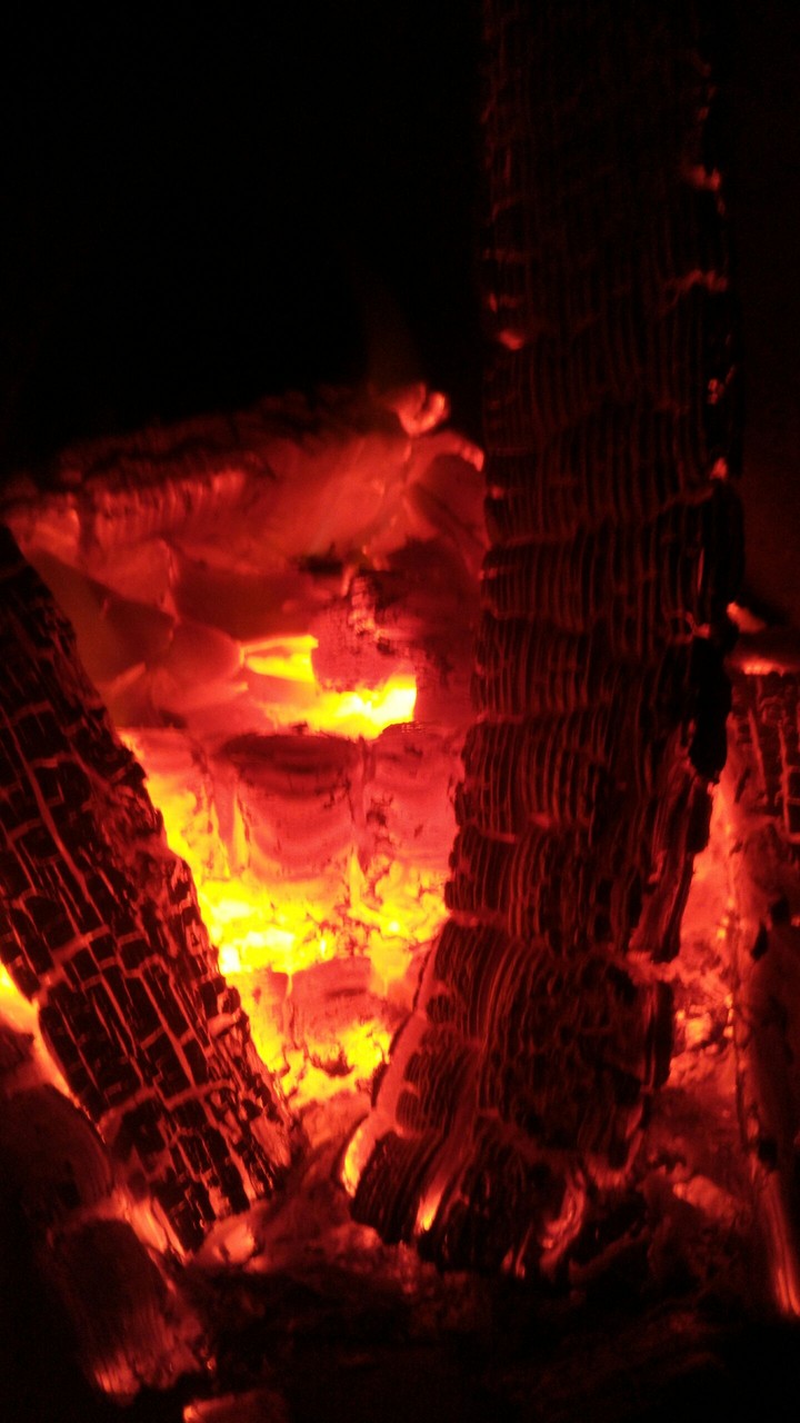 burning coals