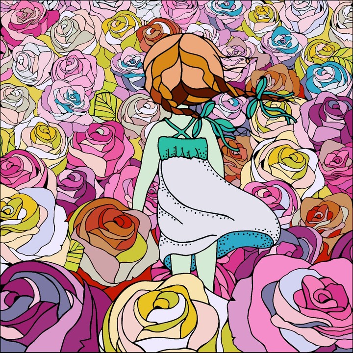girl, flowers