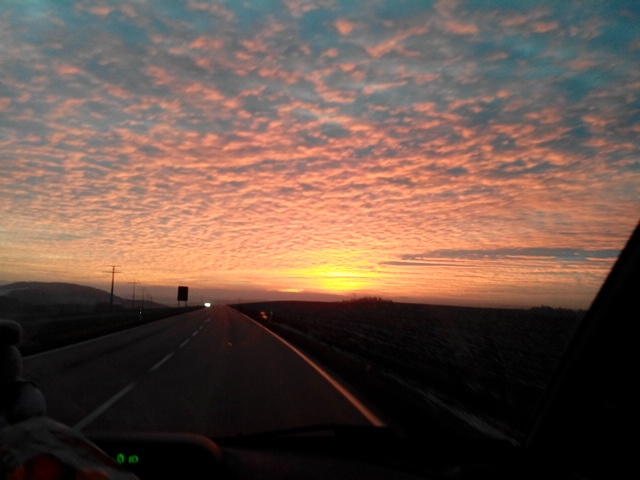 on the road