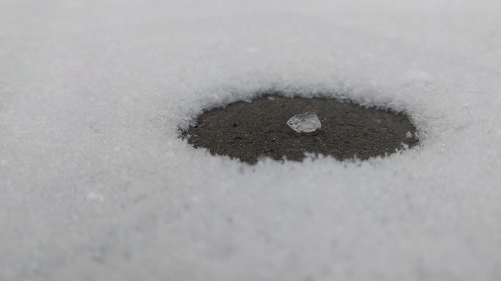 salt bit in a snow