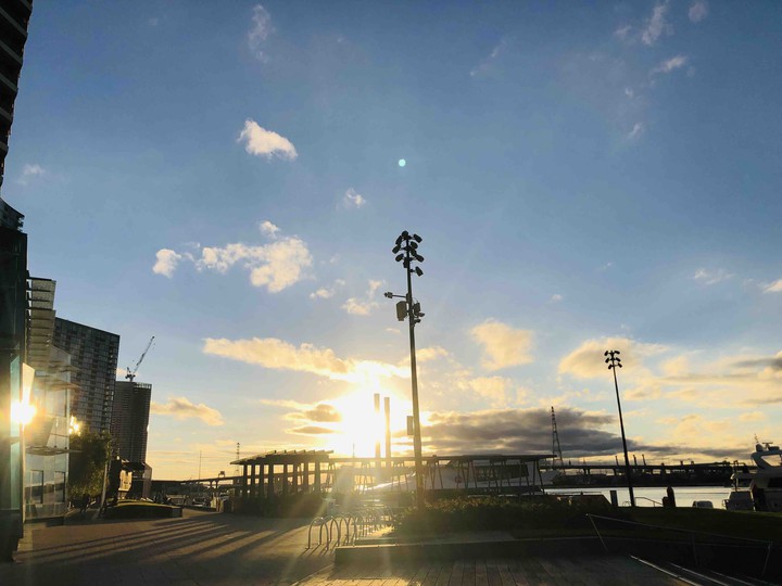 sunset at Docklands
