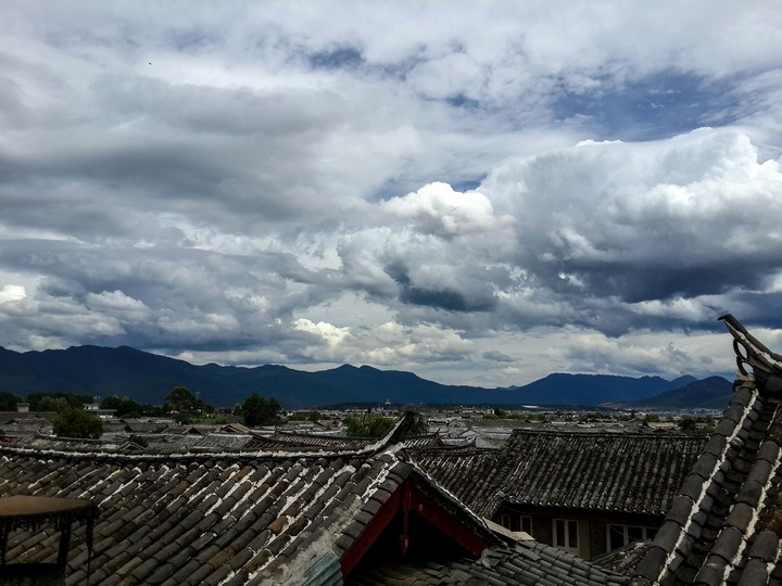 Sky above Lijiang Old Town, Yunnan, China