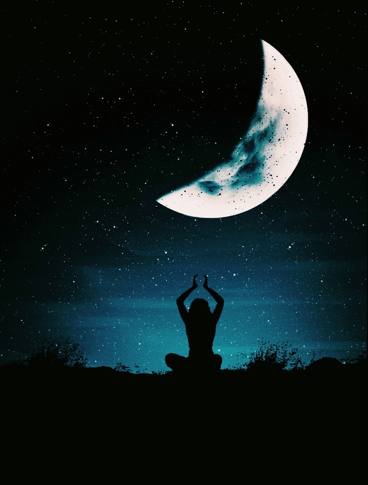 girl under the moon